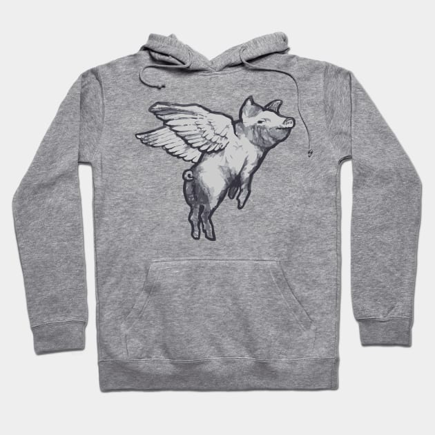 Flying Pig Hoodie by at1102Studio